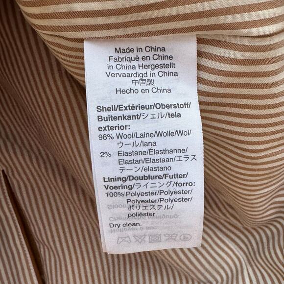 J. Crew Blazer Parke Tan 98% Wool Flannel Size O Classic Work Academia Office - Picture 7 of 8